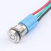 12mm Illuminated Metal Push Button Switch, 12V/24V, Dustproof, Industrial Certified.