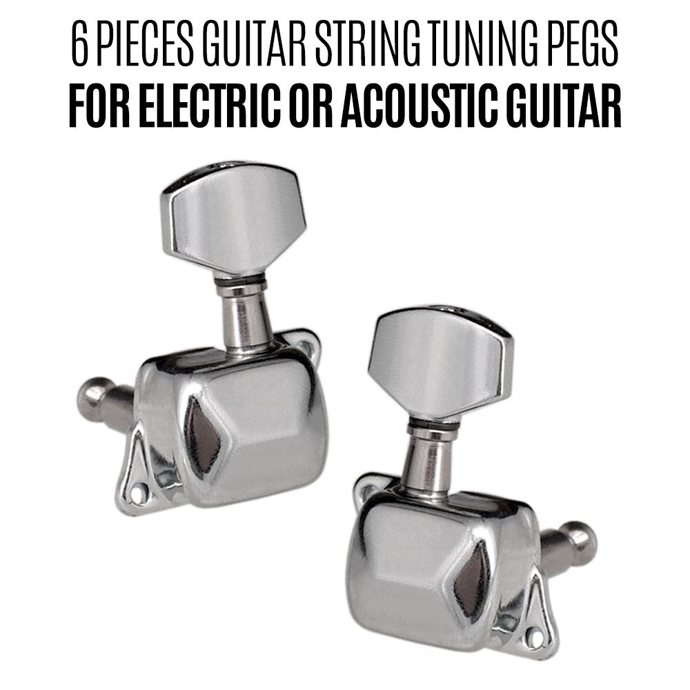 6 Pieces Guitar String Tuning Pegs Semi-closed Tuning Machine Machine Heads Tuners for Electric Guitar Acoustic Guitar