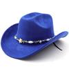 Western suede upturned edge Western cowboy hat Men's and women's outdoor travel hat Rolled brim Ethnic style top hat Felt hat