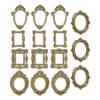 Assorted 15Pcs Resin Miniature Photo Frame with Intricate Floral Carvings Ideal for Artistic DIY Creation Home Decors
