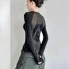 Black Retro Angel Print T-shirt for Women 2026 Autumn Fashion Slim Fit Tee Shirt Y2k E-Girl Long Sleeve Bottoming Tops Mujer