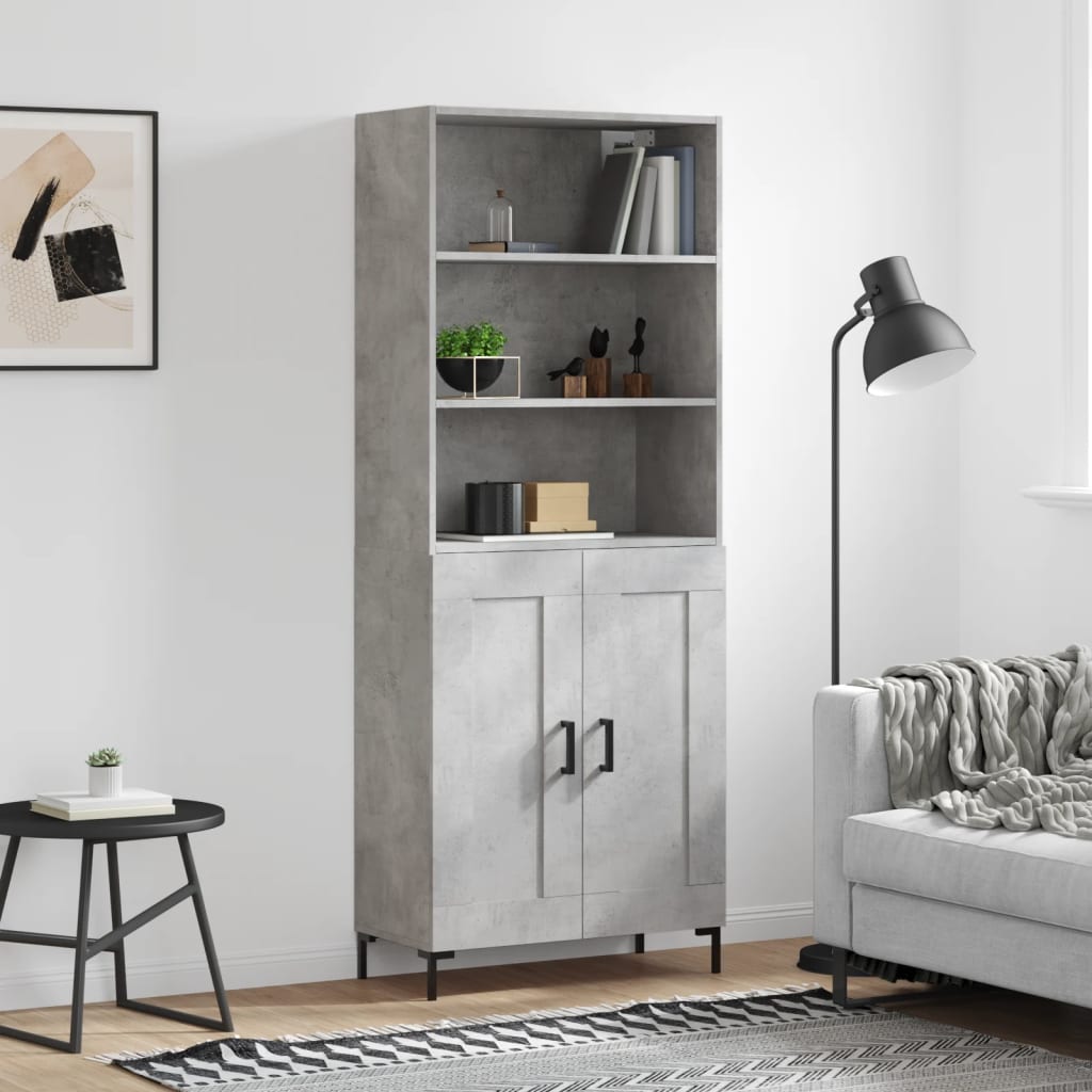 Highboard Concrete Grey 69.5 x 34 x 180 cm Particleboard