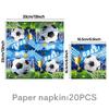 Football Theme Birthday Party Tableware Set: Disposable Tablecloth, Plates, Cups, and Decorations