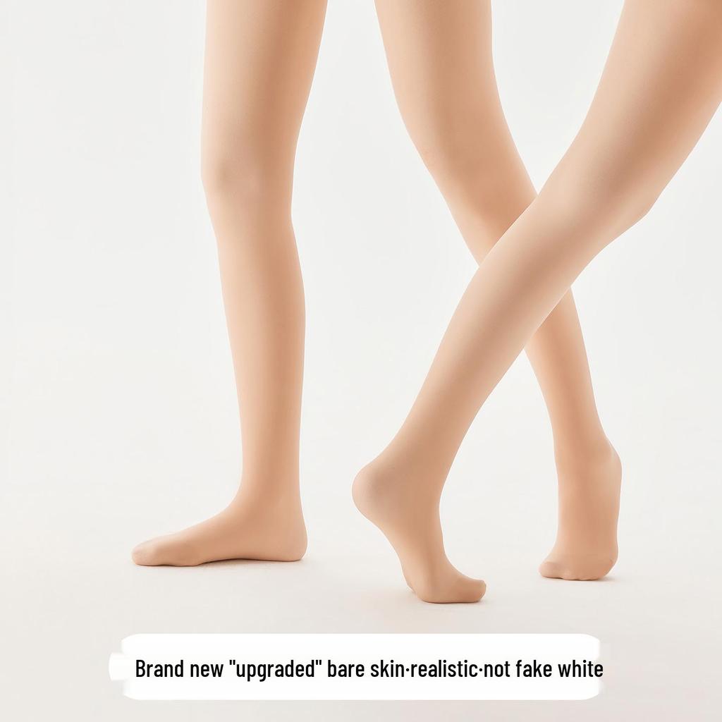 BONAS Women's Nude Velvet Fleece-Lined Pantyhose - Thick, Warm Leggings for Spring and Autumn