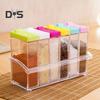 6Pcs/Set Seasoning Box with Tray Condiment Storage Plastic Moisture-Proof Salt Jar