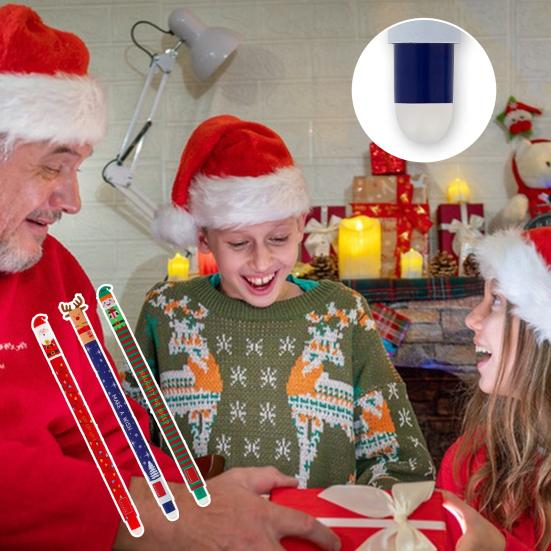 Erasable Pen Set Christmas Theme Pen Santa Reindeer Elf Design Smooth Writing Pens Stationery Supplies for Students Teachers