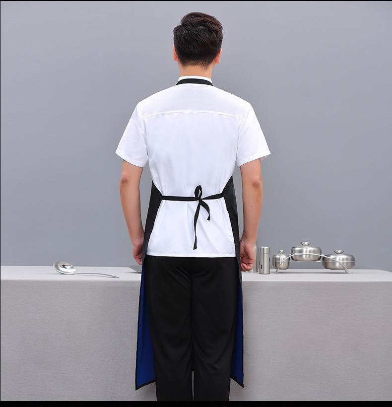 Waterproof Oil-Proof Soft Leather Apron for Kitchen, Dishwashing, Seafood Prep, and Catering - Unisex Long Style.