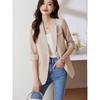 K-style Plus Size New Arrival Work Clothing Ol Two Buttons Thin Solid Color Half Sleeves Small Business Suit Coat Casual Chiffon Sun Protection Shirt