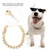 Plastic Fashionable Shiny Dog Choke Chain Choker Decoration Collar for French Bulldog(gold)