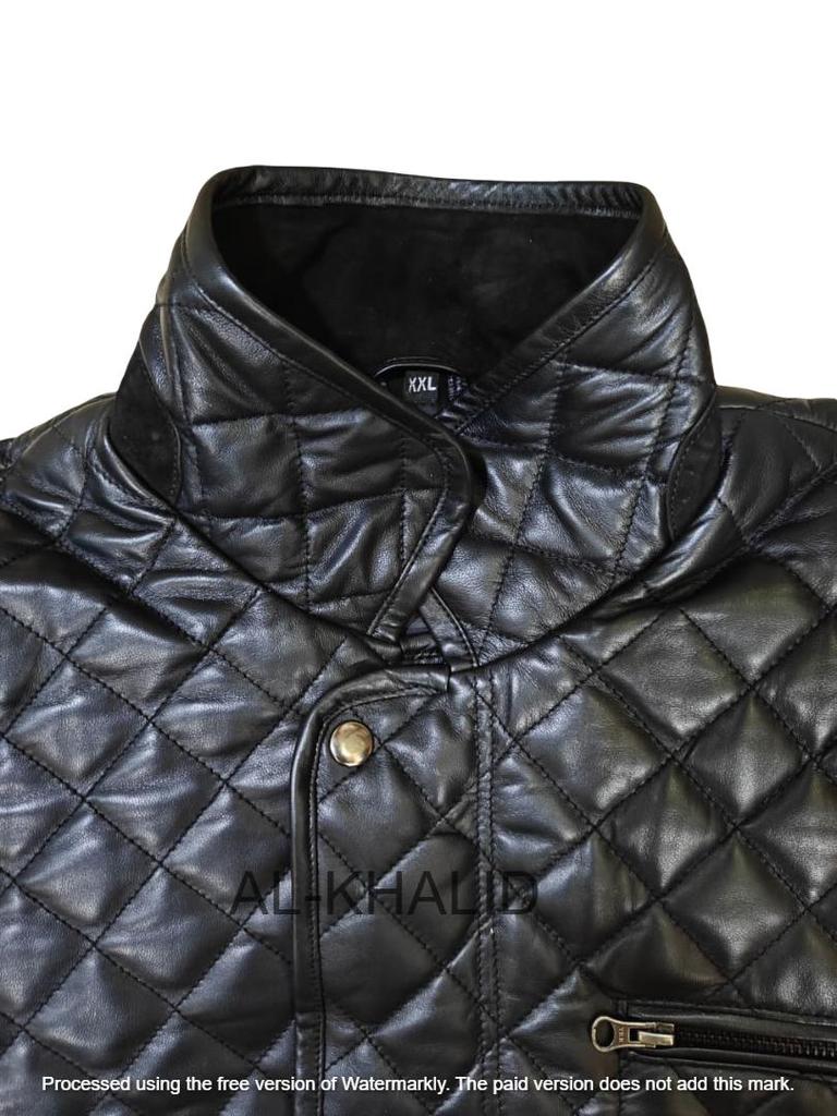 AL KHALID Herren Trendy Schwarz Stil Echtleder Casual & Party wear Lammfell Leder Hemden