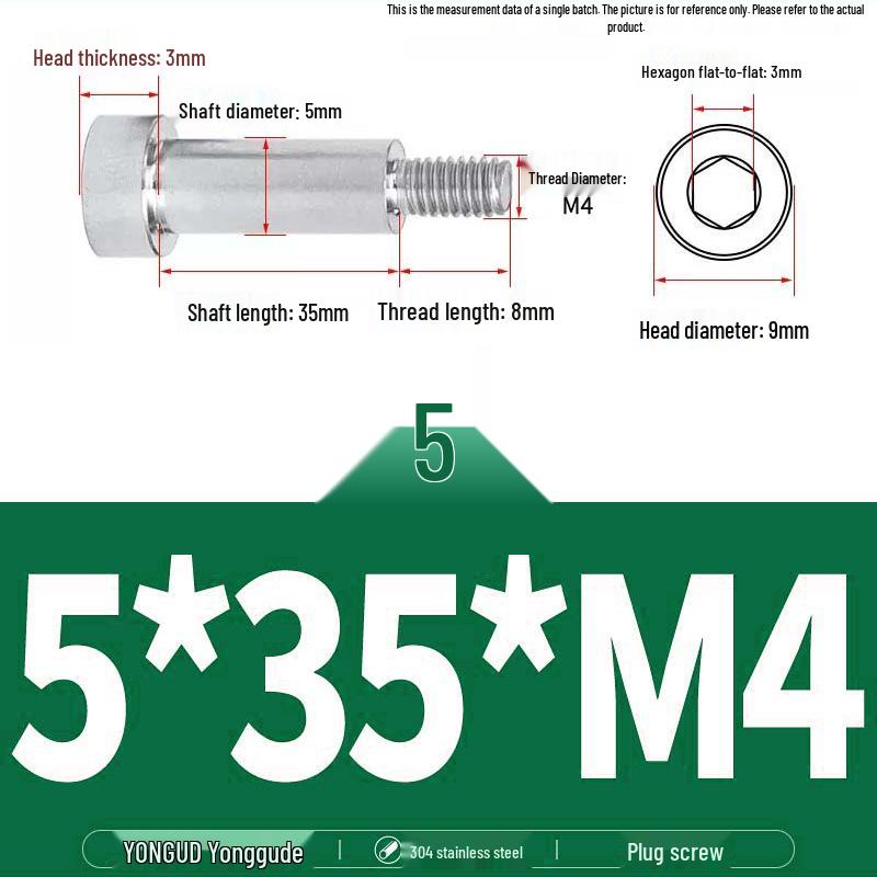 304 Stainless Steel Hex Socket Shoulder and Step Screw Set
