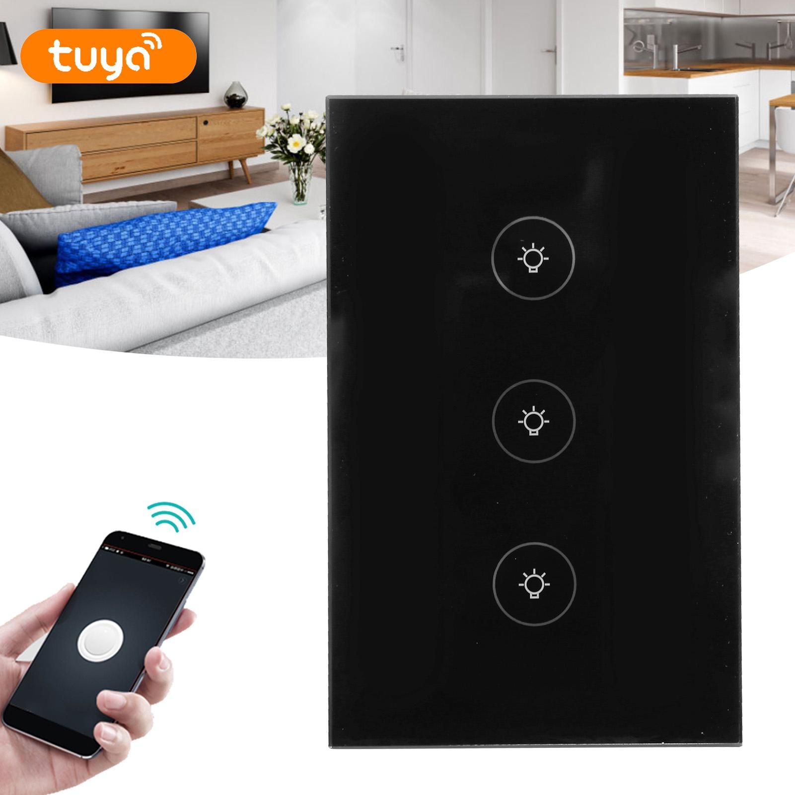

Умная WiFi панель управления светом на 3 клавиши, сенсорная, беспроводная, управление через приложение и голос, однофазная для