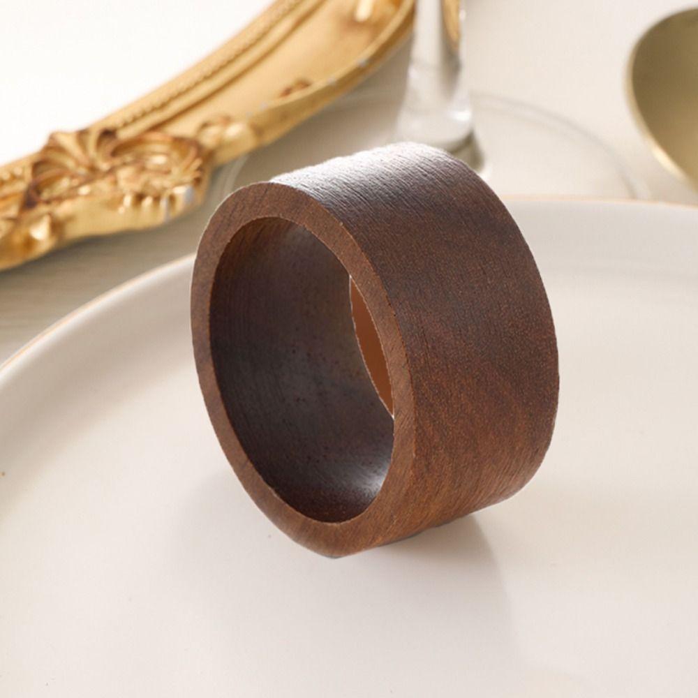 3PCS Wood Napkin Buckle Fashion Table Napkin Holder Creative Wooden Napkin Rings  Restaurant