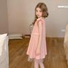 Mädchen Mode Prinzessinnenkleid 2025 Sommer Kinder Prinzessin Mesh Patchwork Polo Kragen Kleid