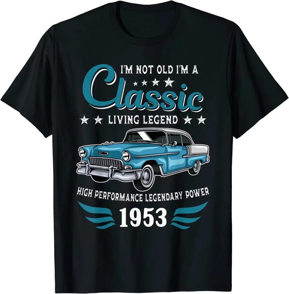 1965 Classic Car 60th Birthday T-Shirt Men Women 1965 60th Birthday Gift Tee Cotton Clothing Vintage Nostalgic Streetwear Casual