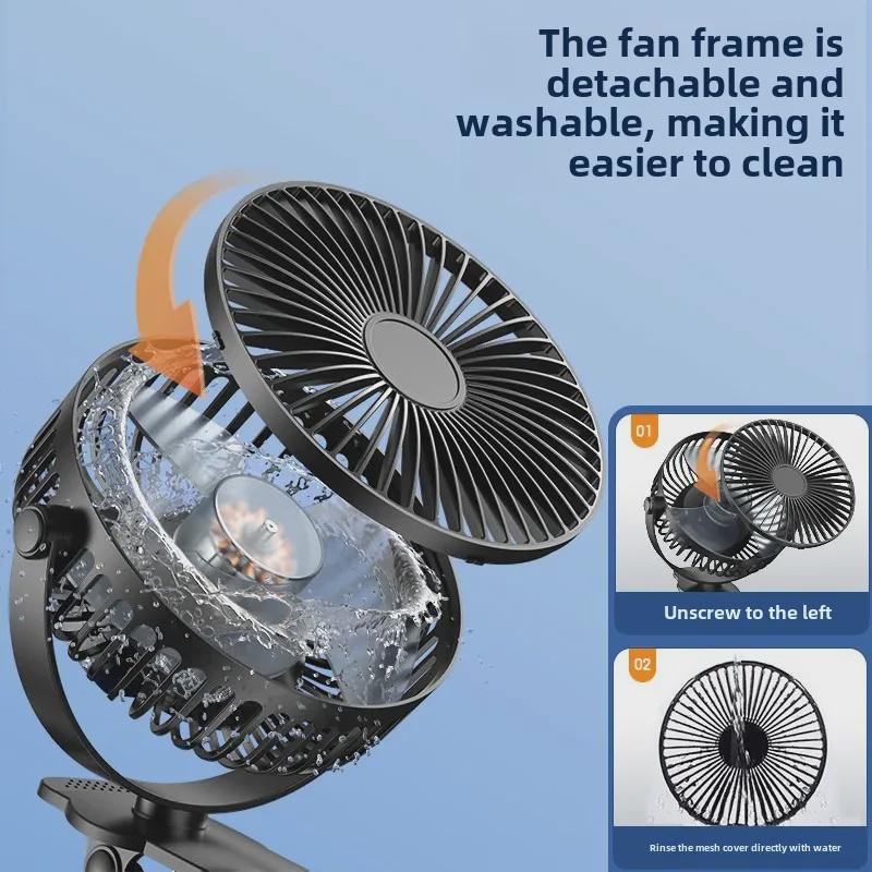High-Power USB Clip Fan with Automatic Oscillation