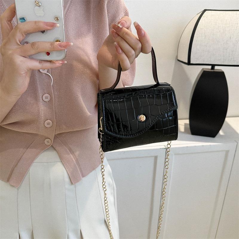 Trendy Mini Crossbody Bag For Women Stylish Summer Flap Bag Faux Leather With Stitching Details In Black Gold Orange Or Silver