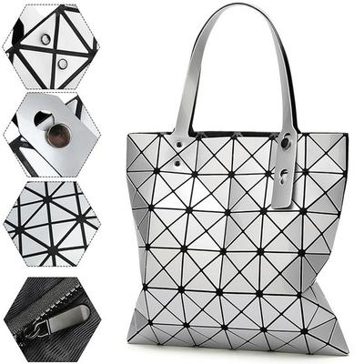 PU Deformation Handbags Geometry Laser Lingge Handbags Variety Folding Single Shoulder Bag
