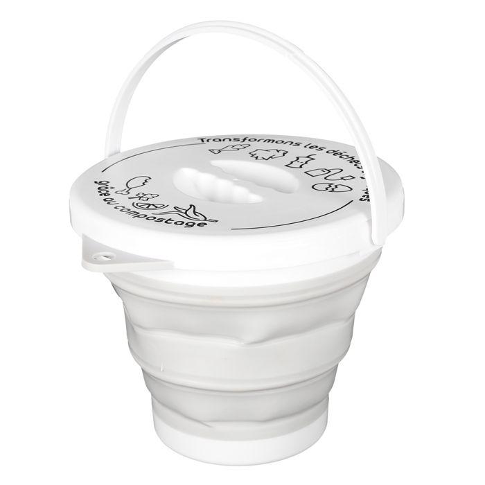 Foldable Compost Bucket - BRAND - 5L - Handle - Lid - Retractable