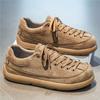 Classic Series Of Comfortable Men'S Round-Toed Casual Versatile Walking Shoes With Retro Flat Toe Cap For Autumn And Winter