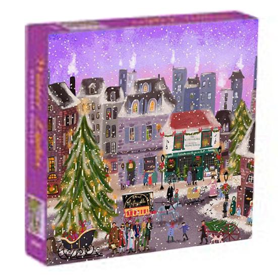 500Pcs/Set Christmas Jigsaw Puzzle Four Seasons Cityscape Animal Puzzle Challenge Game Educational Puzzle Toy Holiday Party Family Activity Decoration