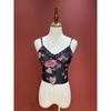 Sexy Lace V-neck Open Back Sling Tops Women's Summer Sexy Print Mesh Vest Inner Bottoming Top Tops