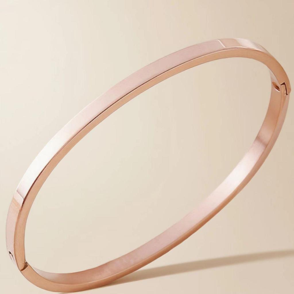 Sleek European-Style 8mm Stainless Steel Buckle Bracelet for Couples