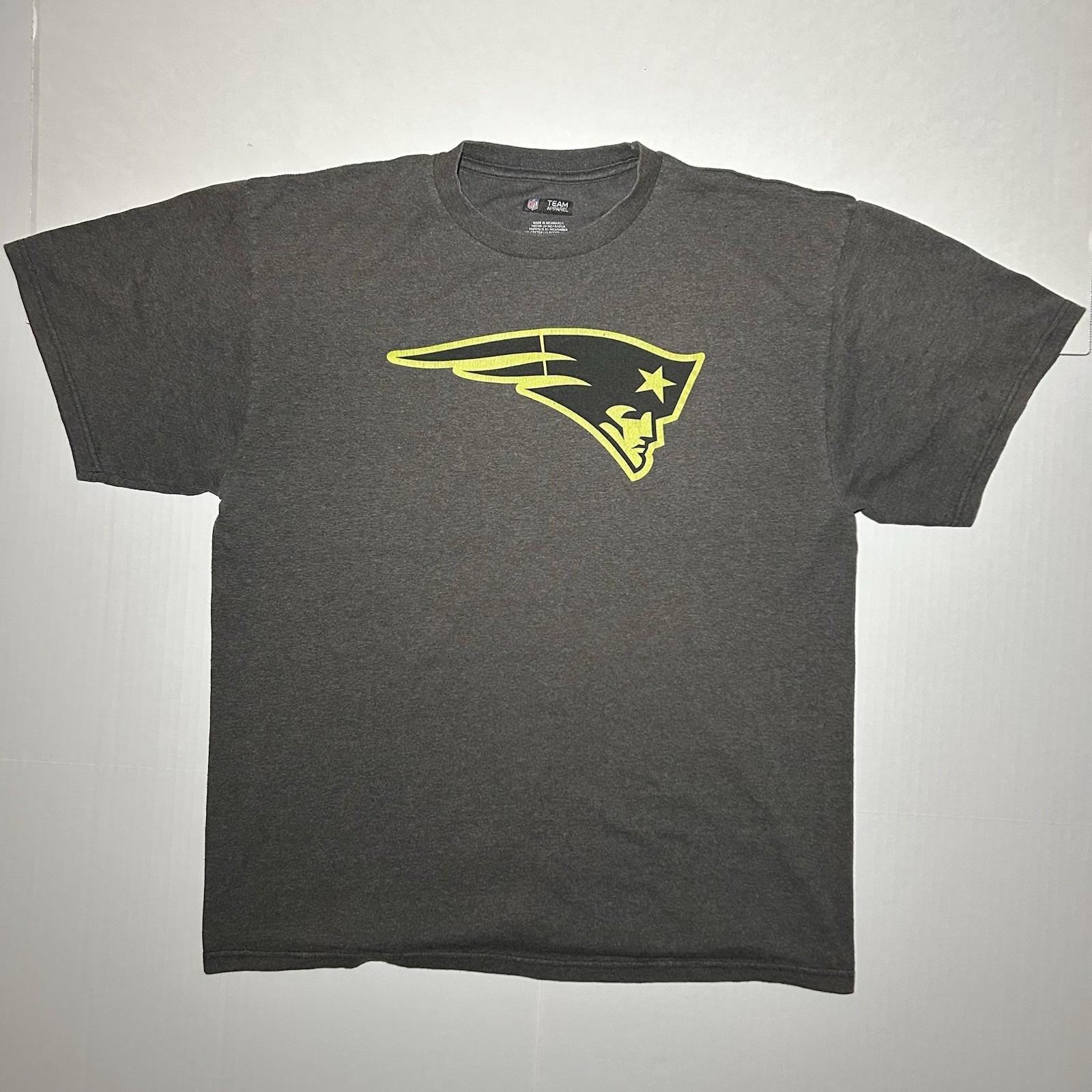 NFL New England Patriots T Shirt Gray XL Team Apparel Football Graphic Tee Unisex T-Shirt S