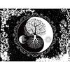 Sun and Moon Tapestry,Mandala Black and White Wall Hanging Yin Yang Tree of Life Tapestry,80X60 Inches Bedroom Dorm Home Decor GTQQUH666