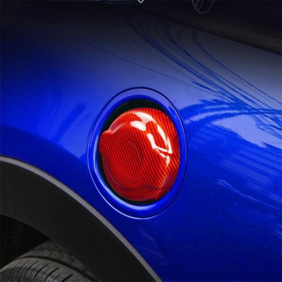 Glossy Red Hard Carbon Fiber Car Fuel Tank Cap Sticker For Mini F55 F56 2014-19