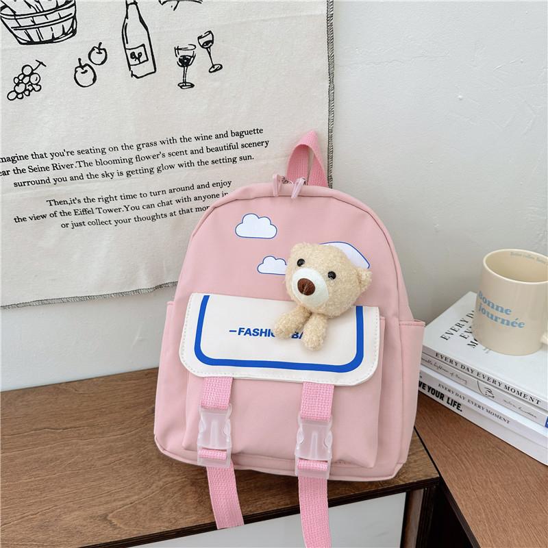 Cute Nylon Animal Backpack For Kids Colorful Bear Design Perfect For Preschool
