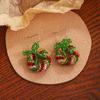 Colorful 3D Christmas Wreath Earrings: Creative, Cute, Sweet for Women