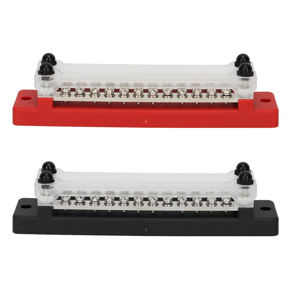 Power Distribution Terminal Block 12 Way 150A 12 To 48V Stainless Steel Rust Proof Terminal Bus Bar Block for Boat Car