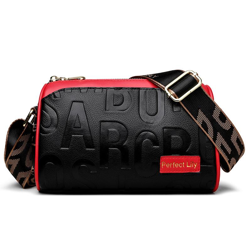 Stylish retro multi-compartment commuter versatile child and mother embossed women's shoulder messenger bag