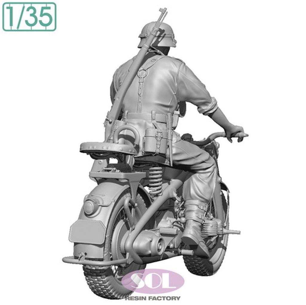 Sol Model WKII Deutscher KS750 Militärmotorrad mit 1 Motorrad 3D-Drucker MM877 1/35 Soldat, Bausatz, (Motorrad)