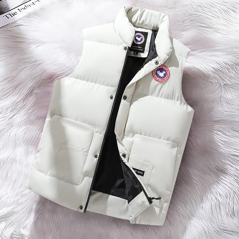 Korean Style Men's Casual Sleeveless Down Cotton Vest - Autumn/Winter, Plus Size