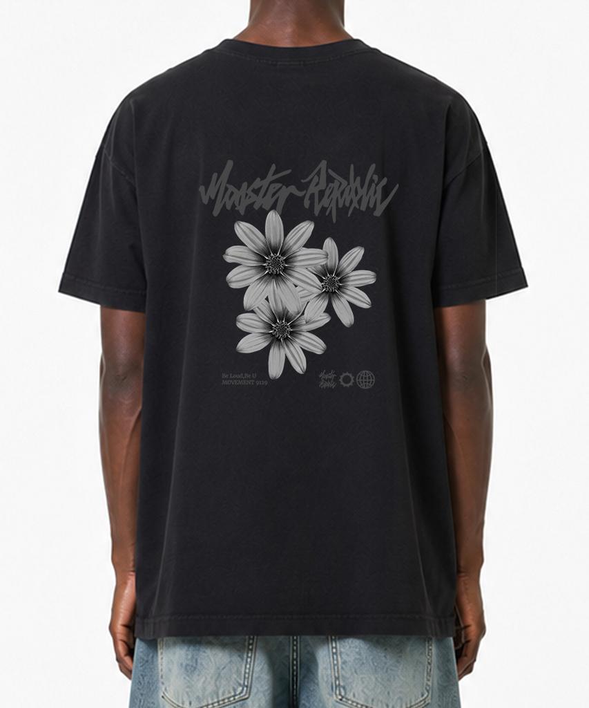 MONSTER REPUBLIC Daisy Flower Gray T-Shirt Black_9129