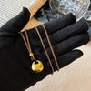 Chinese Style Sand Gold Necklace: Strong Color Retention, Light Luxury, Versatile Sweater Chain, High-End Clavicle Jewelry