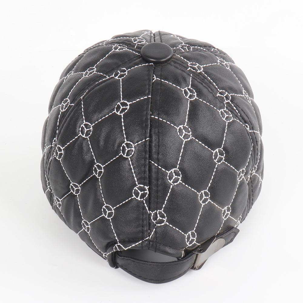 New Men Autumn Winter Real Sheepskin Leather Baseball Cap Quality Real Sheepskin Hat Unisex 100% Genuine Sheepskin Leather Hats