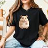 Kawaii Hamster Peace Sign Tshirt Cute Animal Graphic Tee Summer Short Sleeve Pet Lover Gift Trendy Fashion Unisex Casual Tops