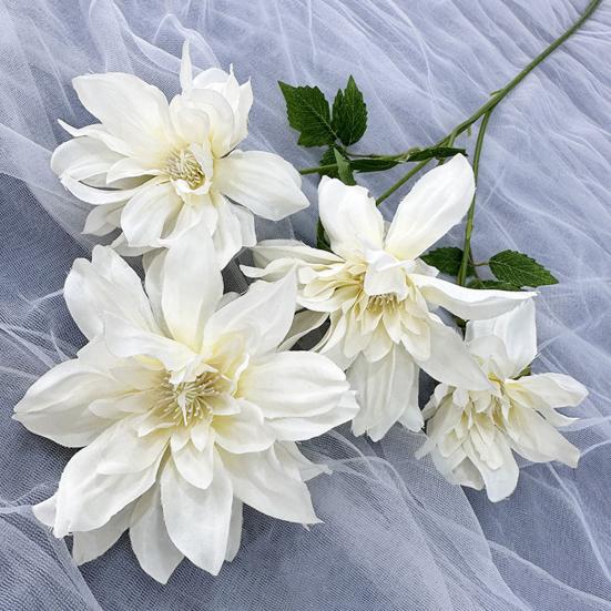 Artificial Dahlia Flowers Fake Flowers with Flexible Stem Reusable Faux Silk Flowers for Vase Floral Arrangement Wedding Bouquet Table Centerpieces