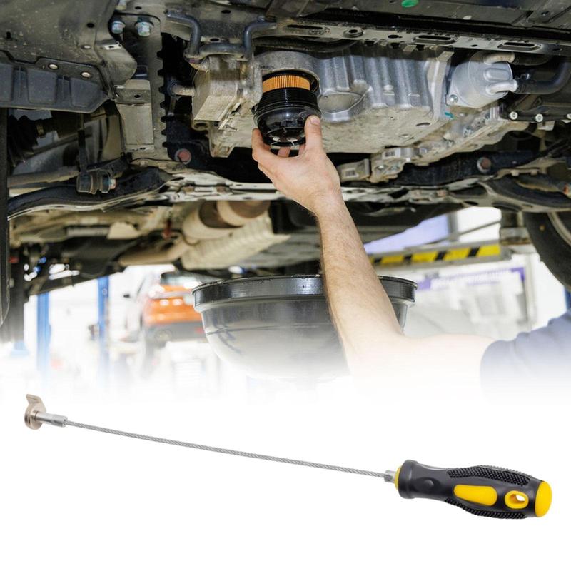 Magnetized Oil Drain Plug Removal Tool Anti Scald Sturdy Construction Auto Parts for Professional or DIY Car Repairs