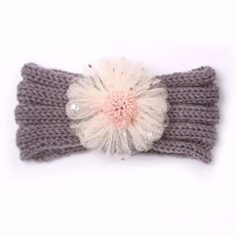 New Children's Winter Warm Headband, Cute Baby Creative Flower Headscarf, Baby Knitted Headband