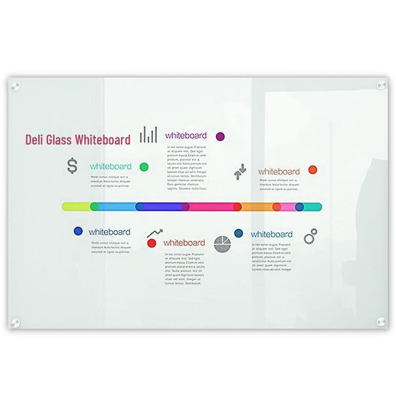 Deli 8735B Magnetic Glass Whiteboard