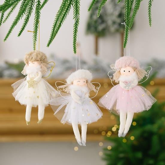 Mini Christmas Angel Doll Ornaments Christmas Tree Plush Angel Pendant for Xmas Birthday Thanksgiving Wedding Valentine's Day Decoration