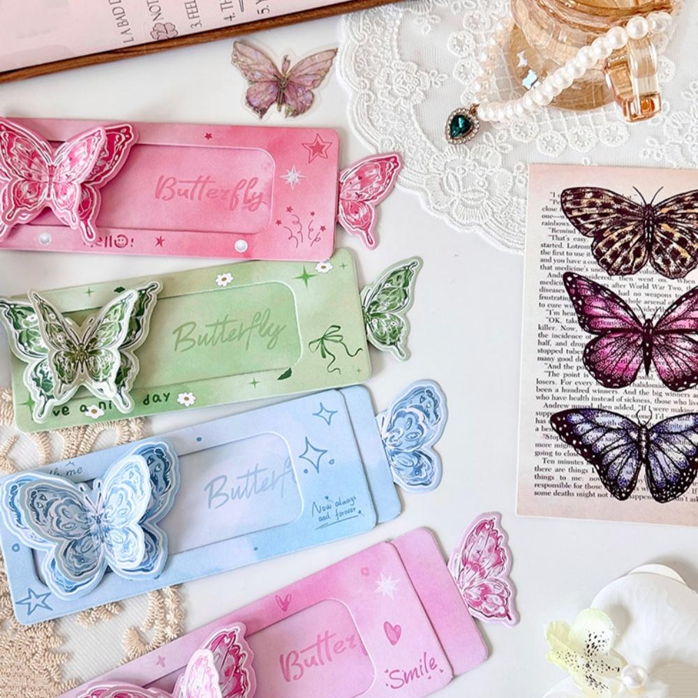 3D Butterfly Greeting Card Pull-Tab Surprise Letter with Envelope Birthday Card for Her Kawaii Cartoon Stationery Gift Bestie