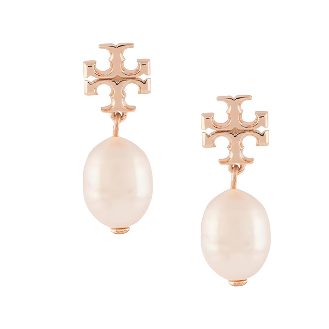 Tory Burch Classic Versatile Pearl Earrings Women earrings Brass 65156-650 Rose Gold,F