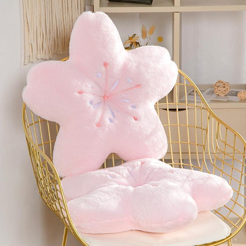 Nové růžové plyšové polštáře s motivem sakury, kawaii květiny, plyšové polštáře, podložky, realistické měkké polštáře s motivem třešňového květu, plyšové rekvizity, dárky