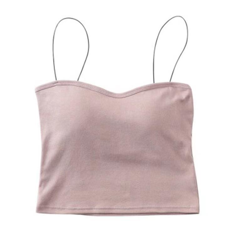 Ölgemälde Mädchen Geripptes Baumwoll-Spaghettiträger-Tanktop mit Wickelbrust-Bandeau und Unsichtbarem Träger Wunderschönes Rückendesign für Frauen