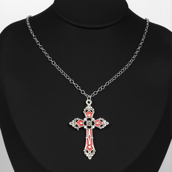 Gothic Retro Necklace Alloy Vintage Pendant Necklace Engraved Floral Necklace Unisex Jewelry for Men Women Party Gatherings